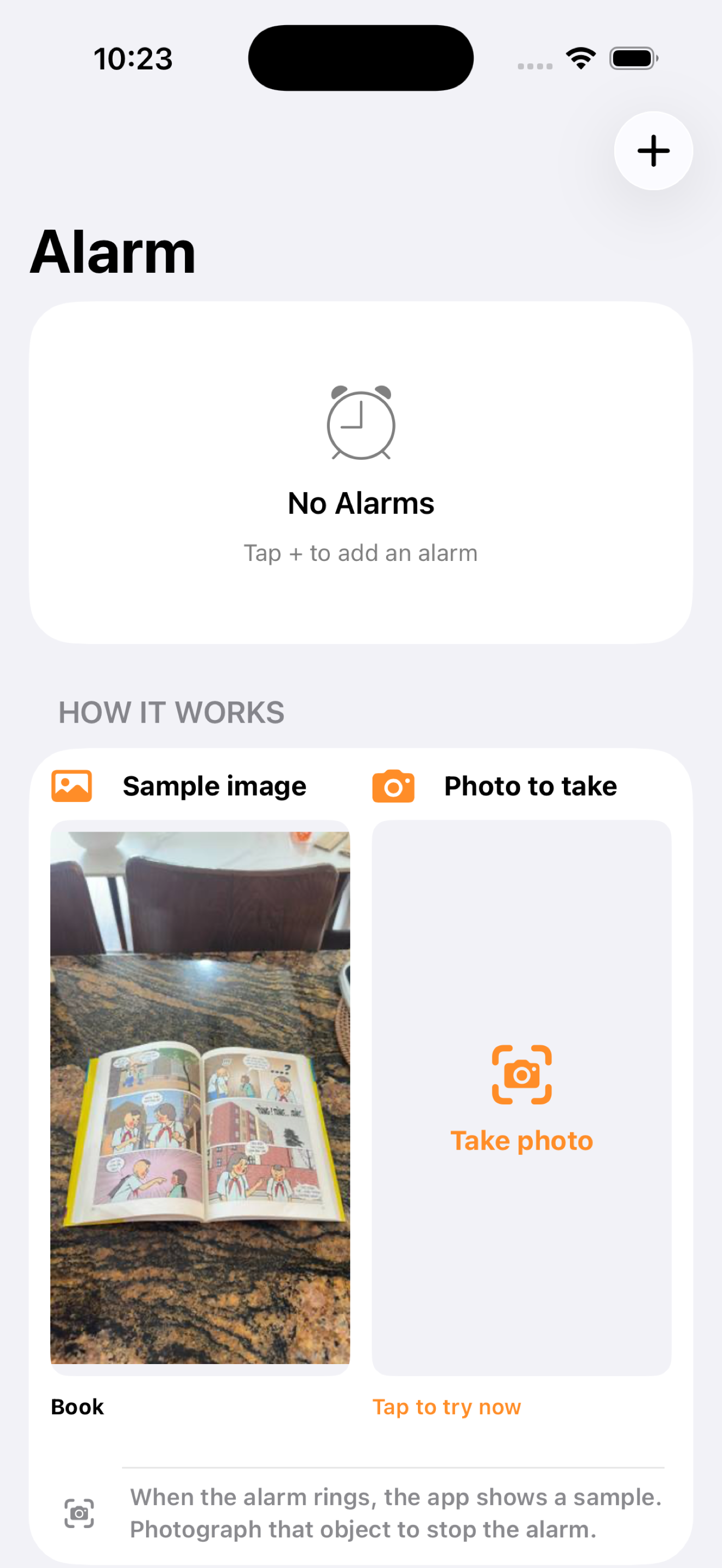 Alarm Camera iPhone home screen